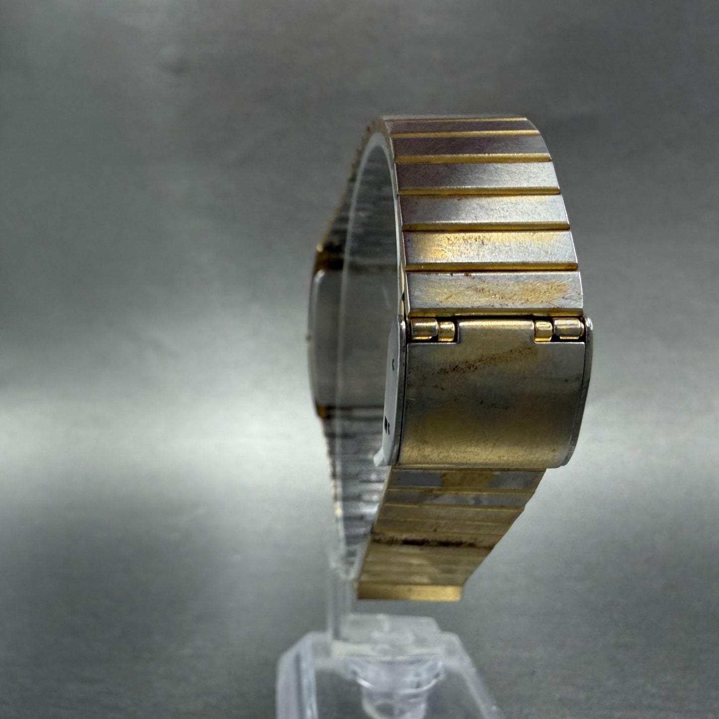 Seiko Tank Watch Men 24mm Black Dial Gold Tone Rectangle 8Y21-5069 VTG PARTS8