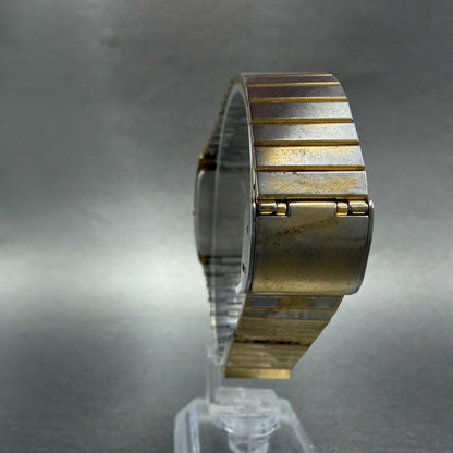 Seiko Tank Watch Men 24mm Black Dial Gold Tone Rectangle 8Y21-5069 VTG PARTS8