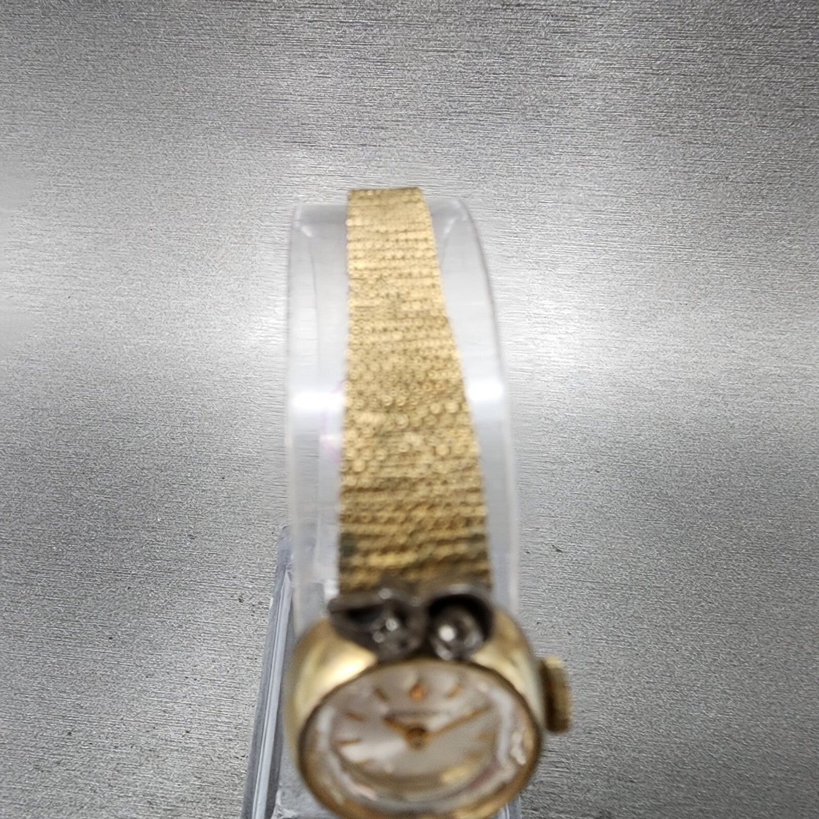 Longines Watch Women 17mm Silver Dial Gold Tone Diamond Manual Wind Runs NOS5