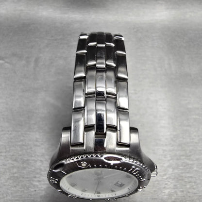 Fossil Blue Watch Men 41mm Silver Dial Silver Tone Date Round AM3857 New Battery4