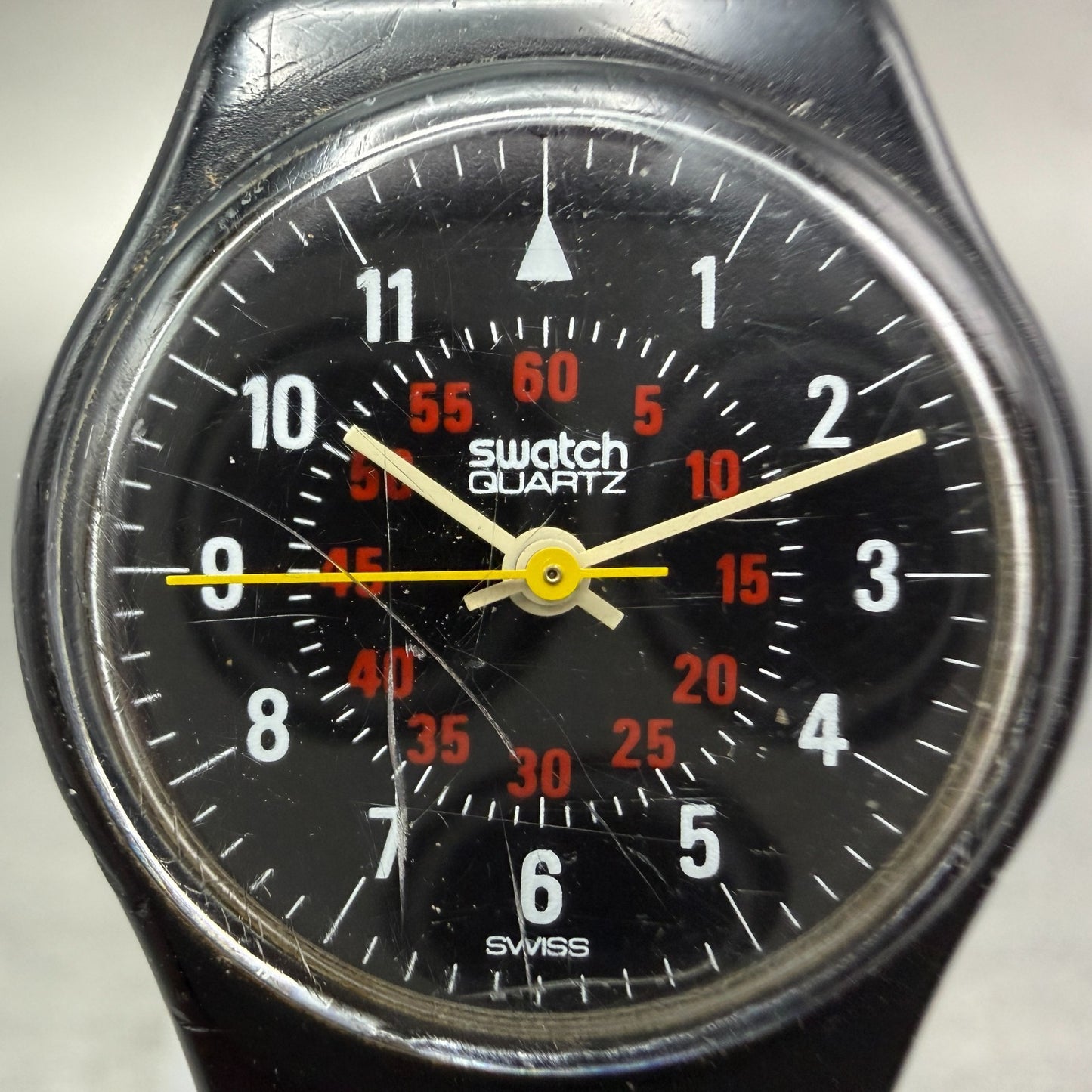 Swatch Nicholette Watch Women 24mm Black Dial Black Tone Round LB105 New Batt1