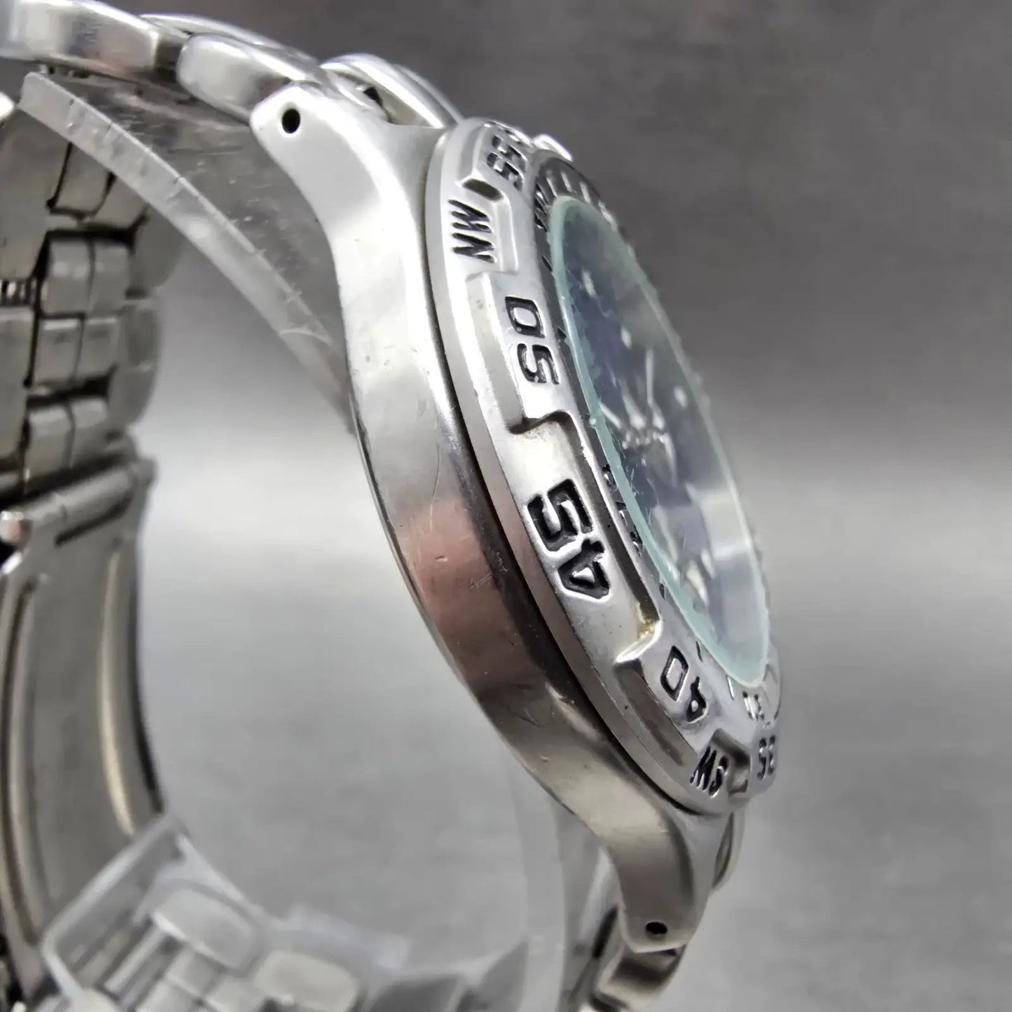 Fossil Blue Watch Women 36mm Blue Dial Silver Tone Daydate BQ-8793 New Battery3