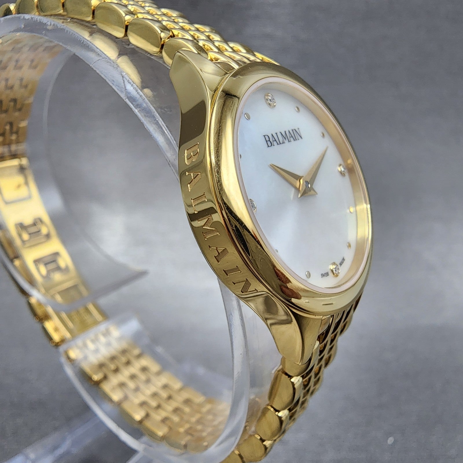 Balmain De Balmain Watch Women 25mm MOP Dial Gold Tone Diamond Markers3