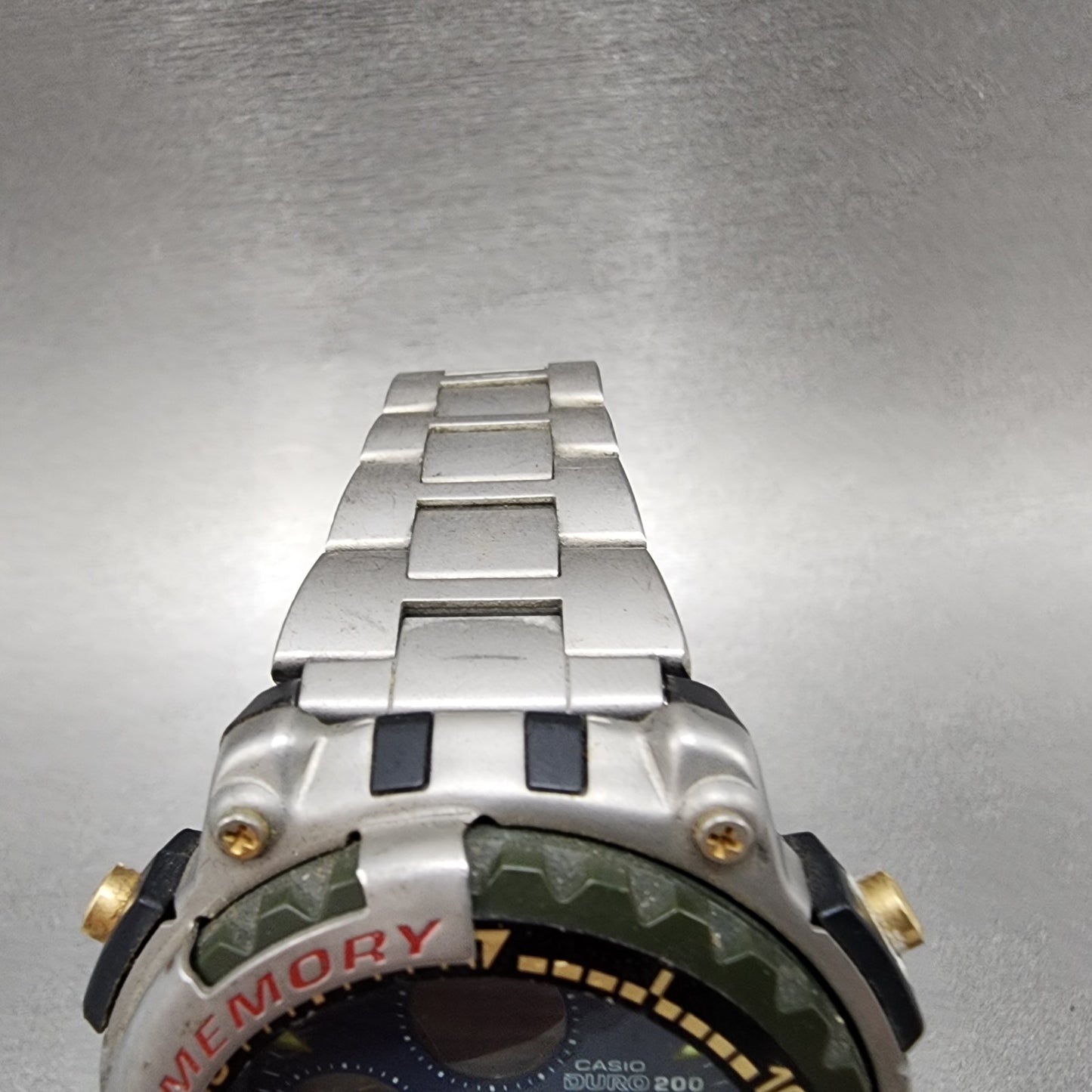 Casio Duro 200 DRO211 Watch Men 44mm Blue Dial Silver Analog Digital PARTS5