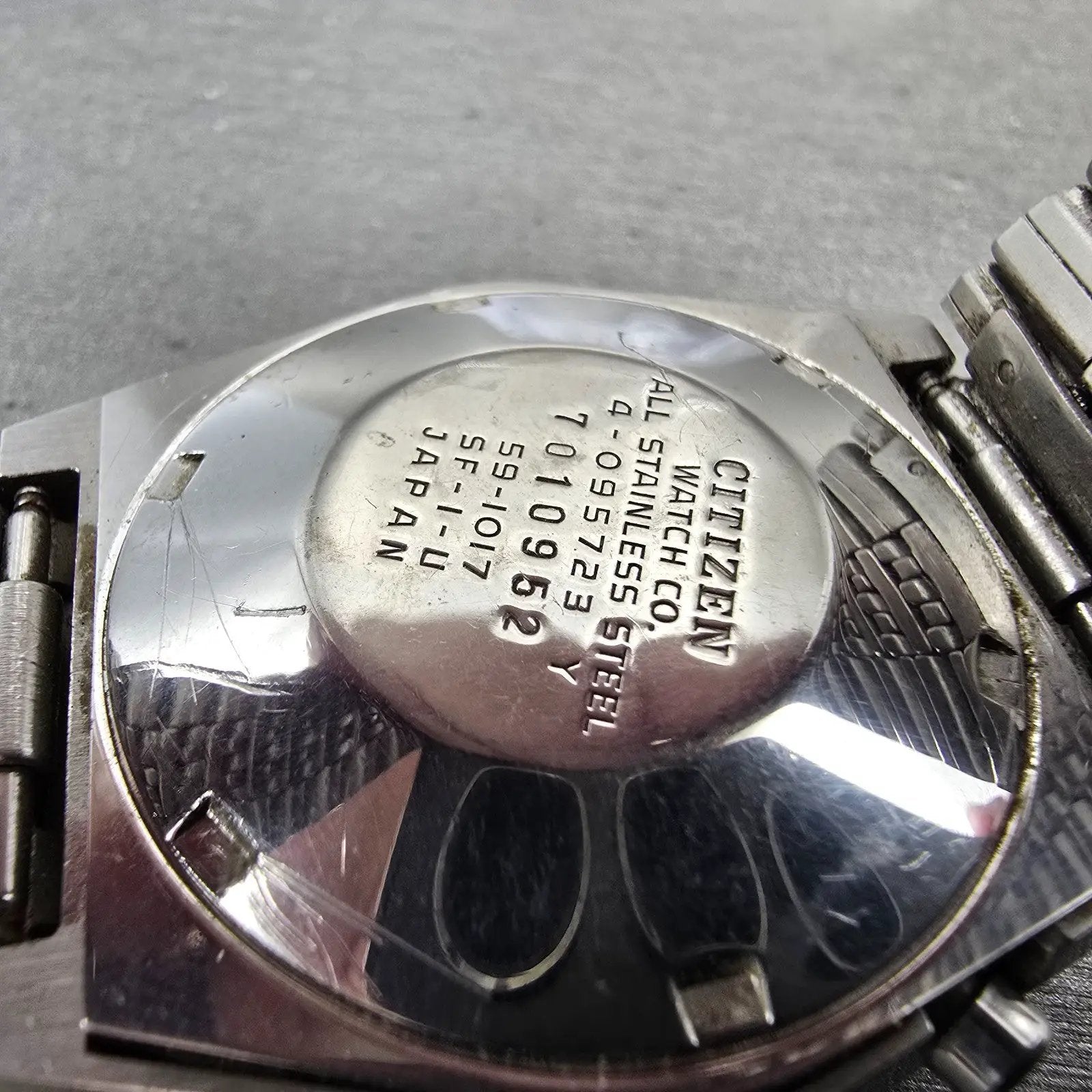 Citizen CQ Watch Men 37mm Silver Digital Chronograph 4-095723 New Battery VTG9