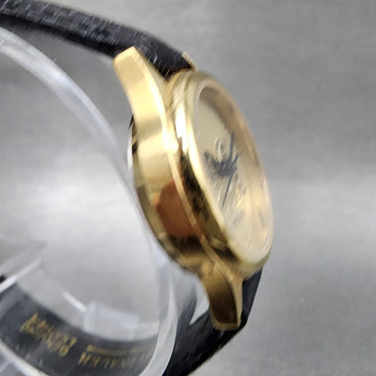 Wittnauer Pegasus Watch Women 24mm Champagne Dial Gold Tone Round New Battery3