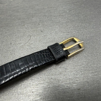 Gucci 2000L Watch Women 22mm Black Dial Gold Plated Round New Battery VTG LKASDT6