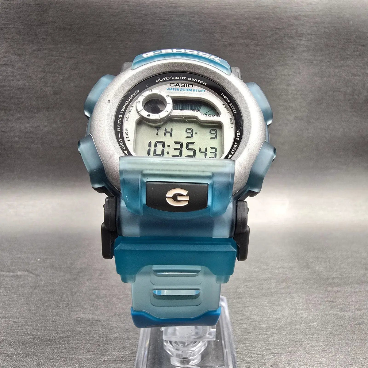 Casio G-Shock DW-003 Watch Men 45mm Gray Dial Blue Chrono Alarm New Battery5