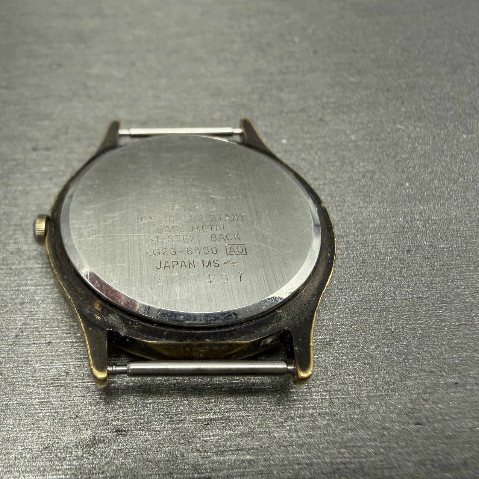 Seiko Avenue Watch Men 31mm White Dial Gold Tone Small Seconds 2G28-6130 PARTS8
