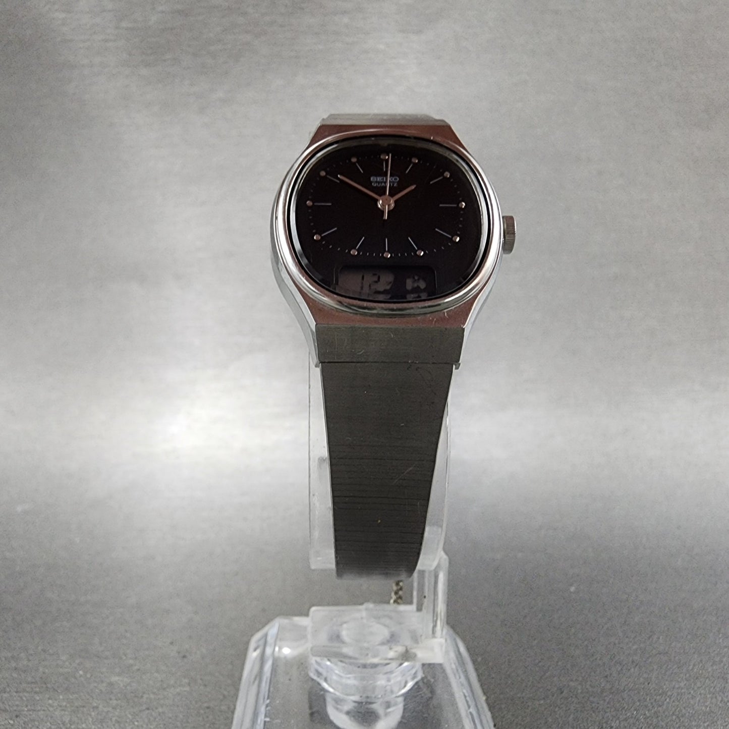 Seiko Analog Digital Watch Women 24mm Black Dial Steel E0295200 PARTS6