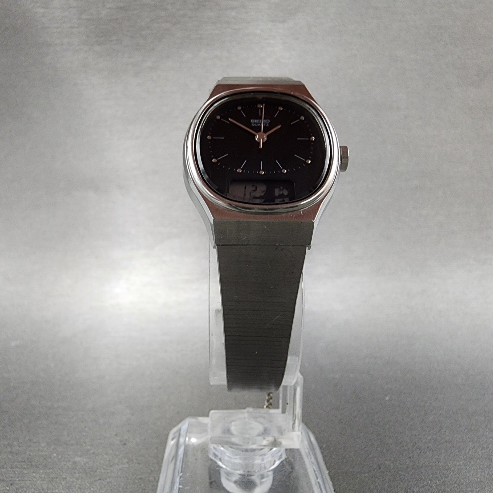 Seiko Analog Digital Watch Women 24mm Black Dial Steel E0295200 PARTS6