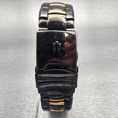 Bulova Marine Star Watch Men 42mm Black Dial Two Tone Daydate 98D0002 New Batt7