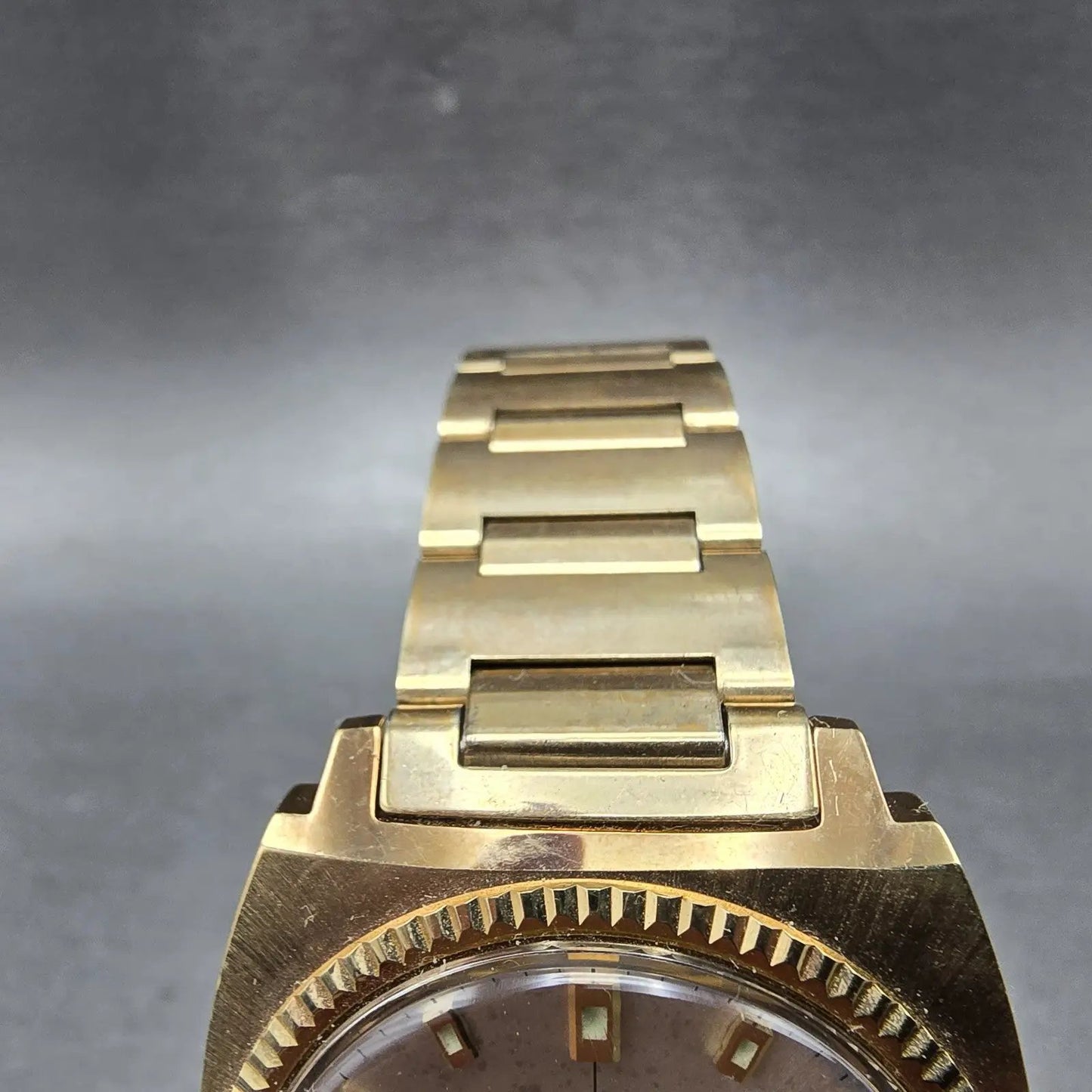 Seiko Automatic Watch Men 36mm Silver Dial Gold Tone Daydate 7006-7012 Runs VTG5
