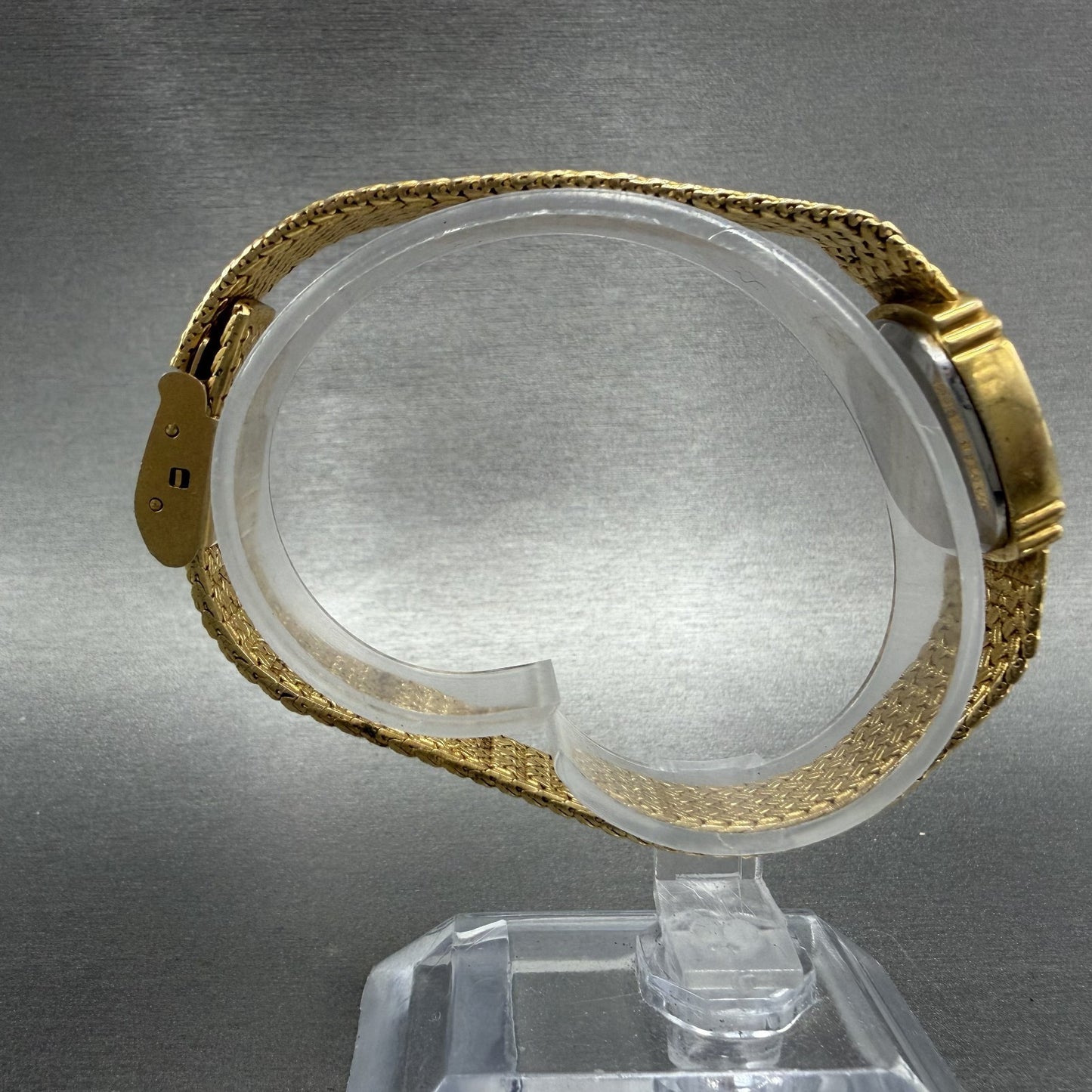 Elgin Watch Women 19mm Gold Dial Gold Tone Rectangle FK283 New Battery VTG8