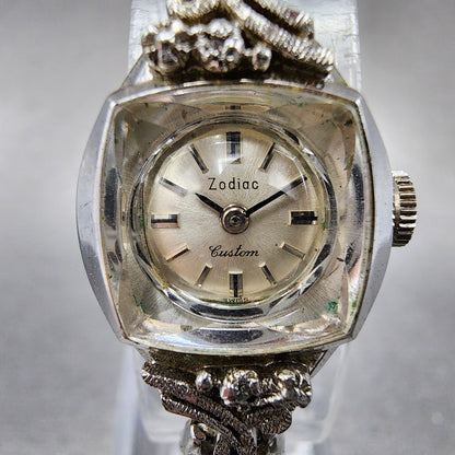 Zodiac Custom Watch Women 16mm White Dial 10K Gold Plated Manual Wind Runs1