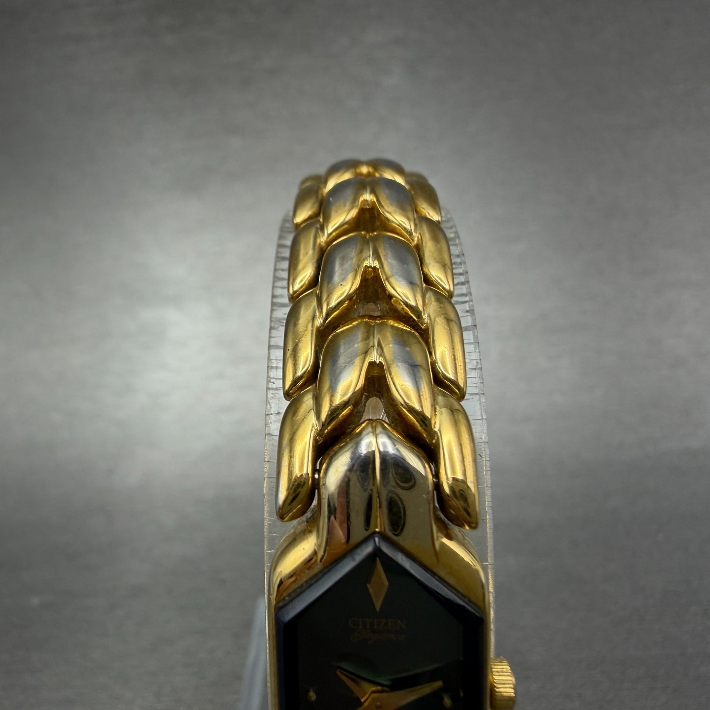 Citizen Elegance Watch Women 13mm Blue Dial Gold Tone Hexagon New Battery ABCY4