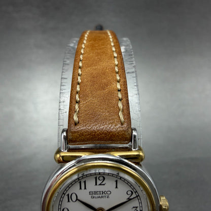 Seiko Watch Women 20mm White Dial Two Tone Round Vintage 2Y00-0B19 New Battery4