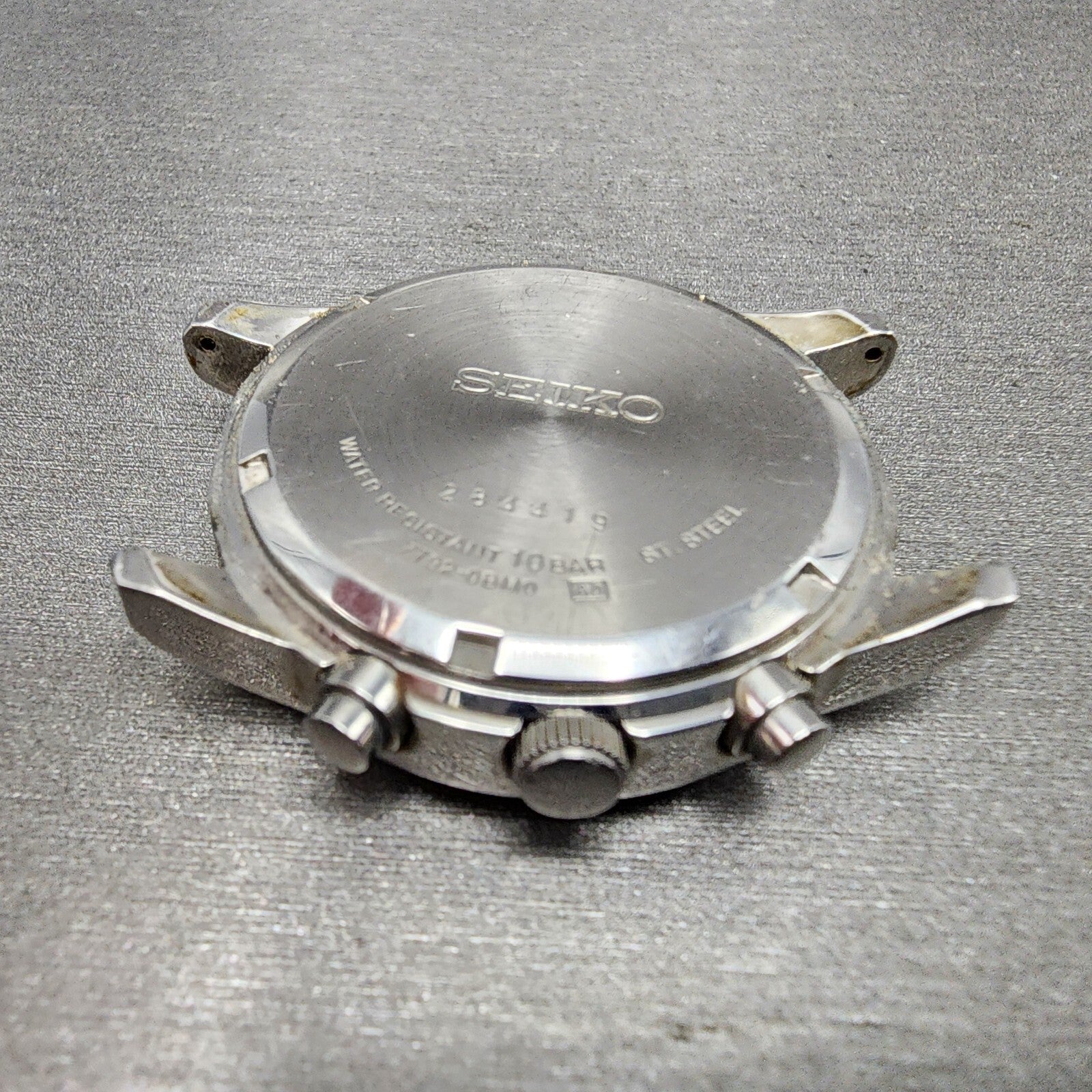 Seiko Chronograph Watch Men 37mm Black Dial Silver Tone Date 7t920bm0 New Batt8