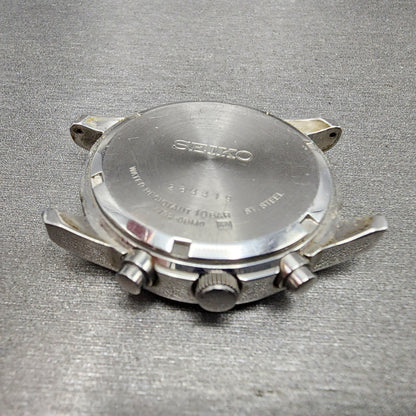 Seiko Chronograph Watch Men 37mm Black Dial Silver Tone Date 7t920bm0 New Batt8