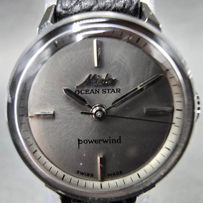 Mido Oceanstar Powerwind Watch Women 19mm Silver Dial Steel Automatic VTG Runs1