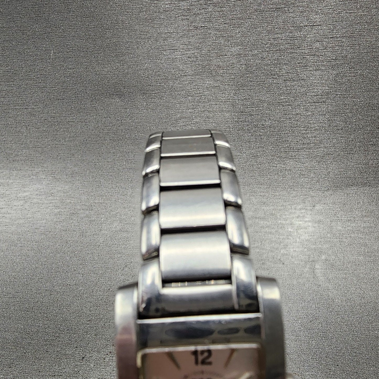 ESQ Tank Watch Women 21mm Silver Dial Silver Tone Small Seconds 100470 New Batt4