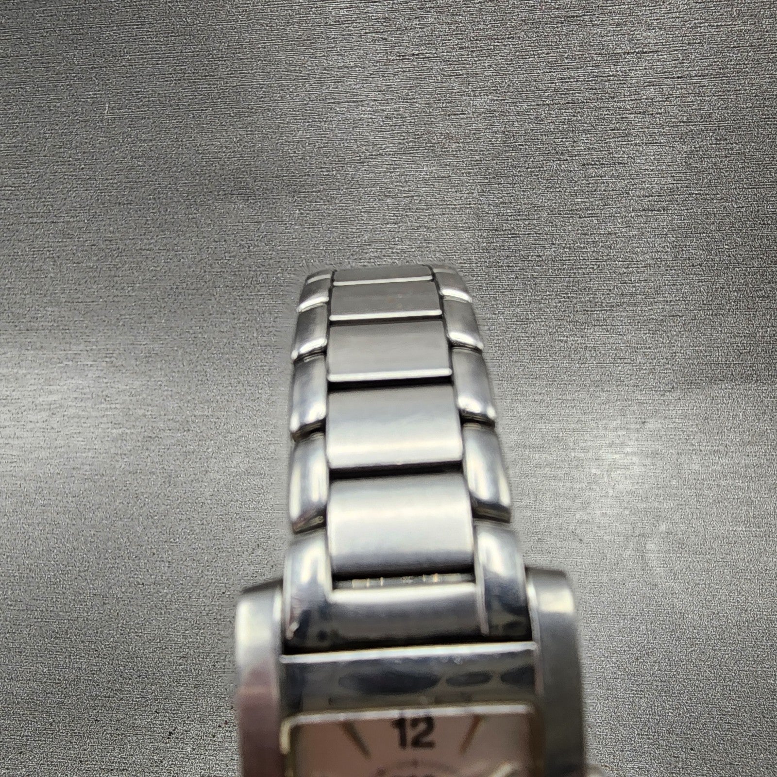ESQ Tank Watch Women 21mm Silver Dial Silver Tone Small Seconds 100470 New Batt4