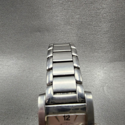 ESQ Tank Watch Women 21mm Silver Dial Silver Tone Small Seconds 100470 New Batt4