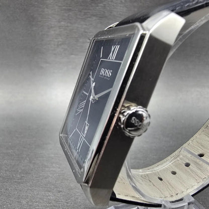 Hugo Boss Classico watch Men 31mm Black Dial Steel Date Rectangle New Battery2
