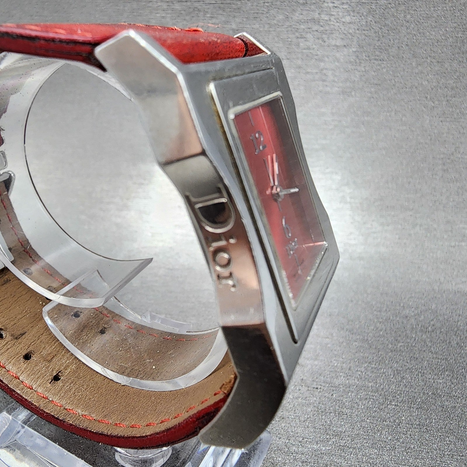 Christian Dior 47 Watch Women 30mm Red Dial Stainless Steel Swiss new Battery3