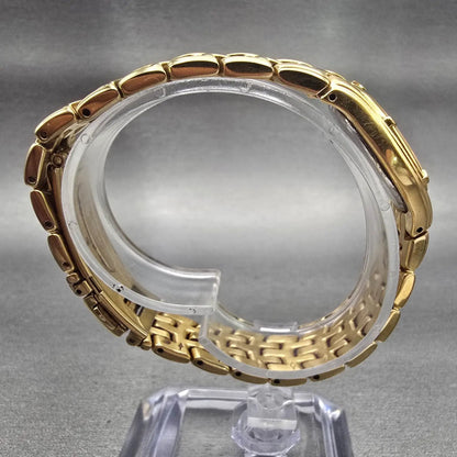 Seiko Watch Women 26mm White Dial Gold Tone Date Round V789-0369 New Battery VTG8
