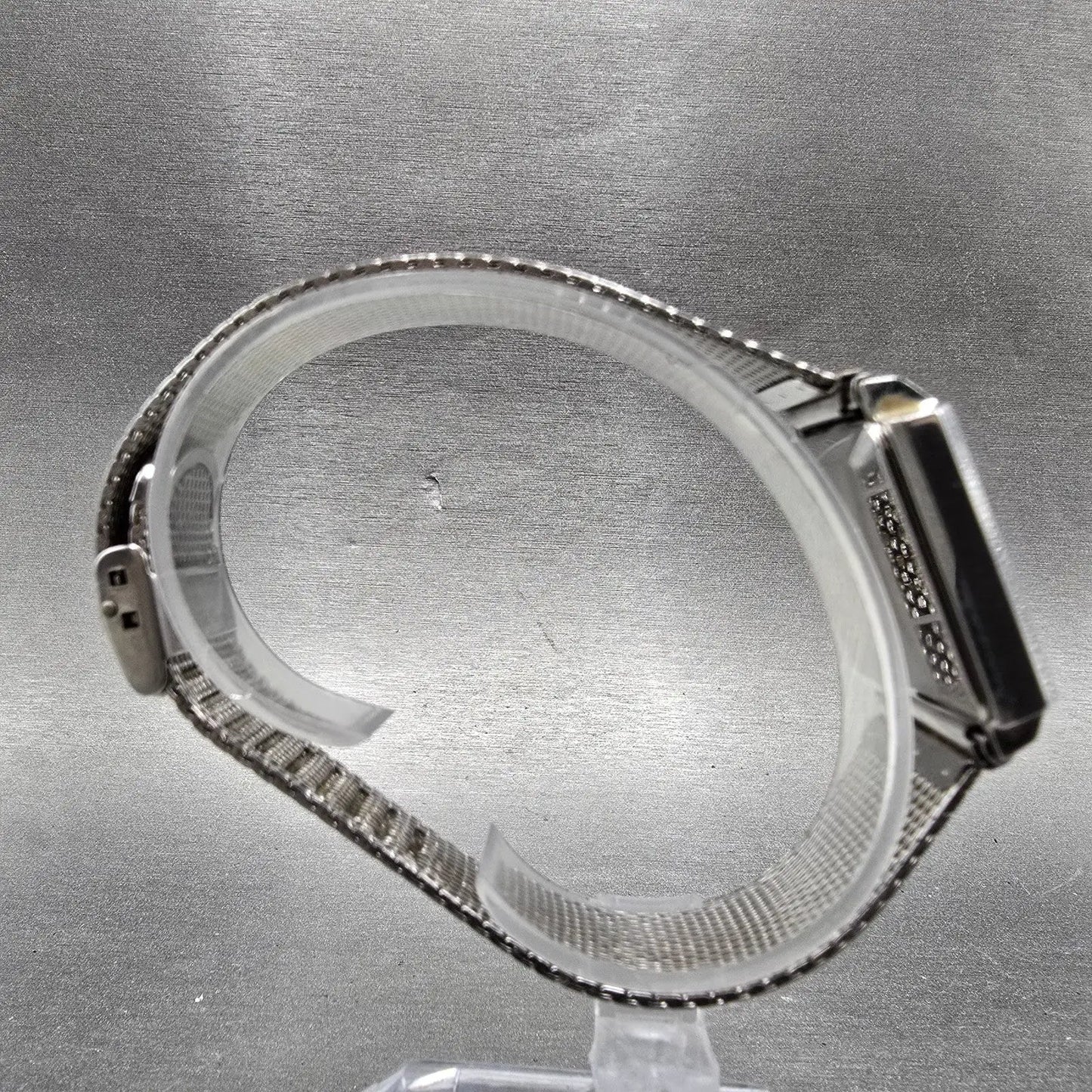 Seiko Watch Men 28mm Black Dial Silver Tone Rectangle 4110-5249 PARTS Vintage9