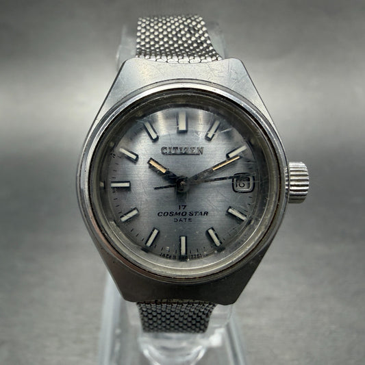 Citizen Cosmostar Watch Women 22mm Silver Dial Silver Tone Date Manual Runs ABC10