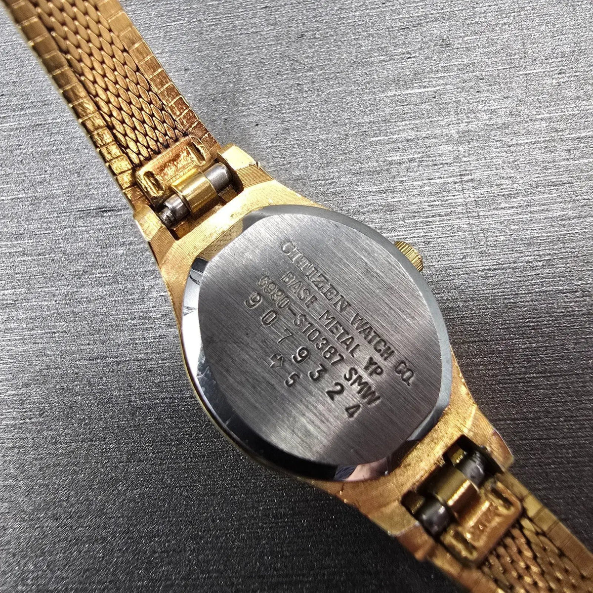 Citizen CQ Watch Women 17mm Champagne Dial Gold 5930-S10387 New Battery JP310
