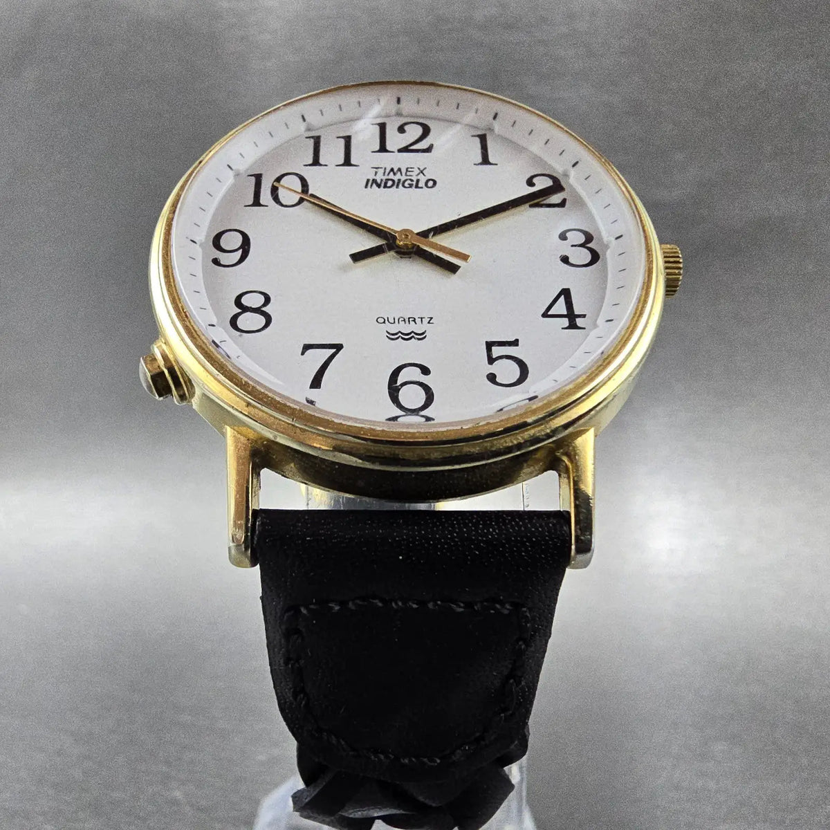 Timex Easy Reader Watch Men 35mm White Dial Gold Tone Leather Round  New Battery5