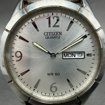Citizen Watch Men 37mm Silver Dial Silver Tone Daydate Round 2500-S047412 NewBat1