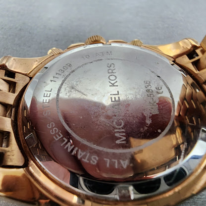 Michael Kors Pressley Chronograph Watch Women 40mm White Dial Rose Gold Date9