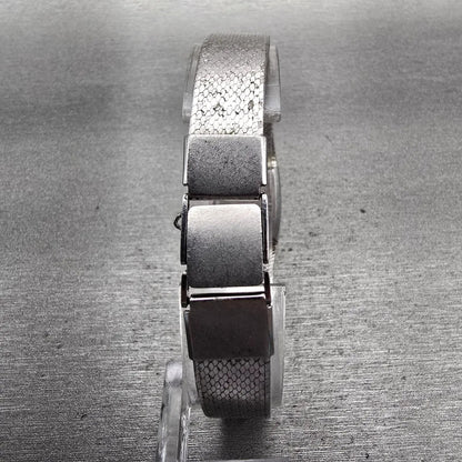 Seiko Watch Women 16mm Silver Dial Silver Tone Rectangle 16-3269 New Battery VTG7
