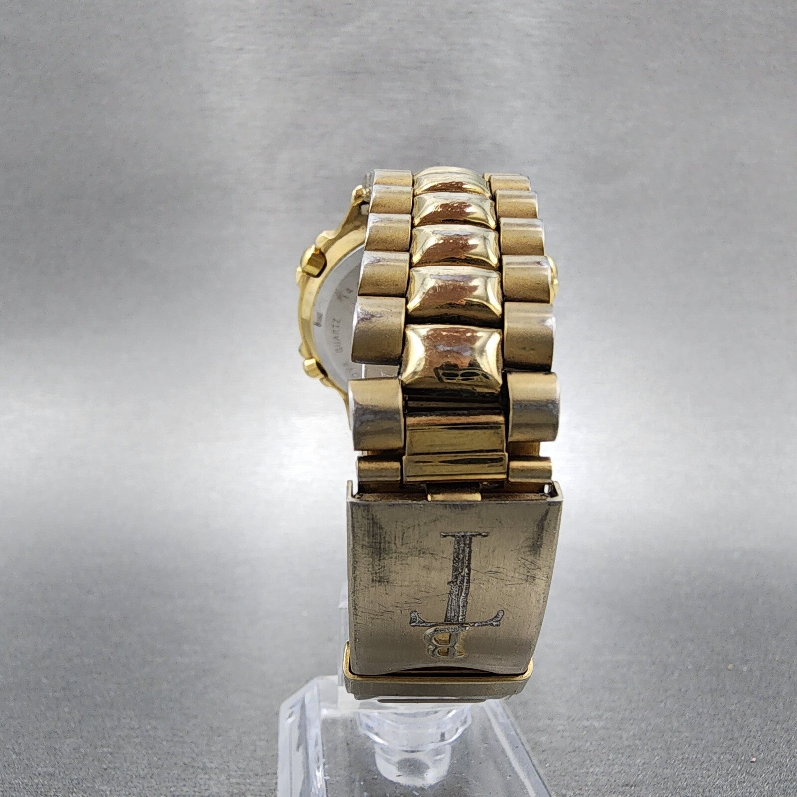 Bulova Marine Star Watch Men 38mm Blue Dial Gold Tone Chronograph 97A41 PARTS8