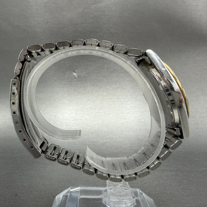 Seiko SQ Watch Men 34mm Silver Dial Two Tone Daydate 5H23-8a09 PARTS Vintage9