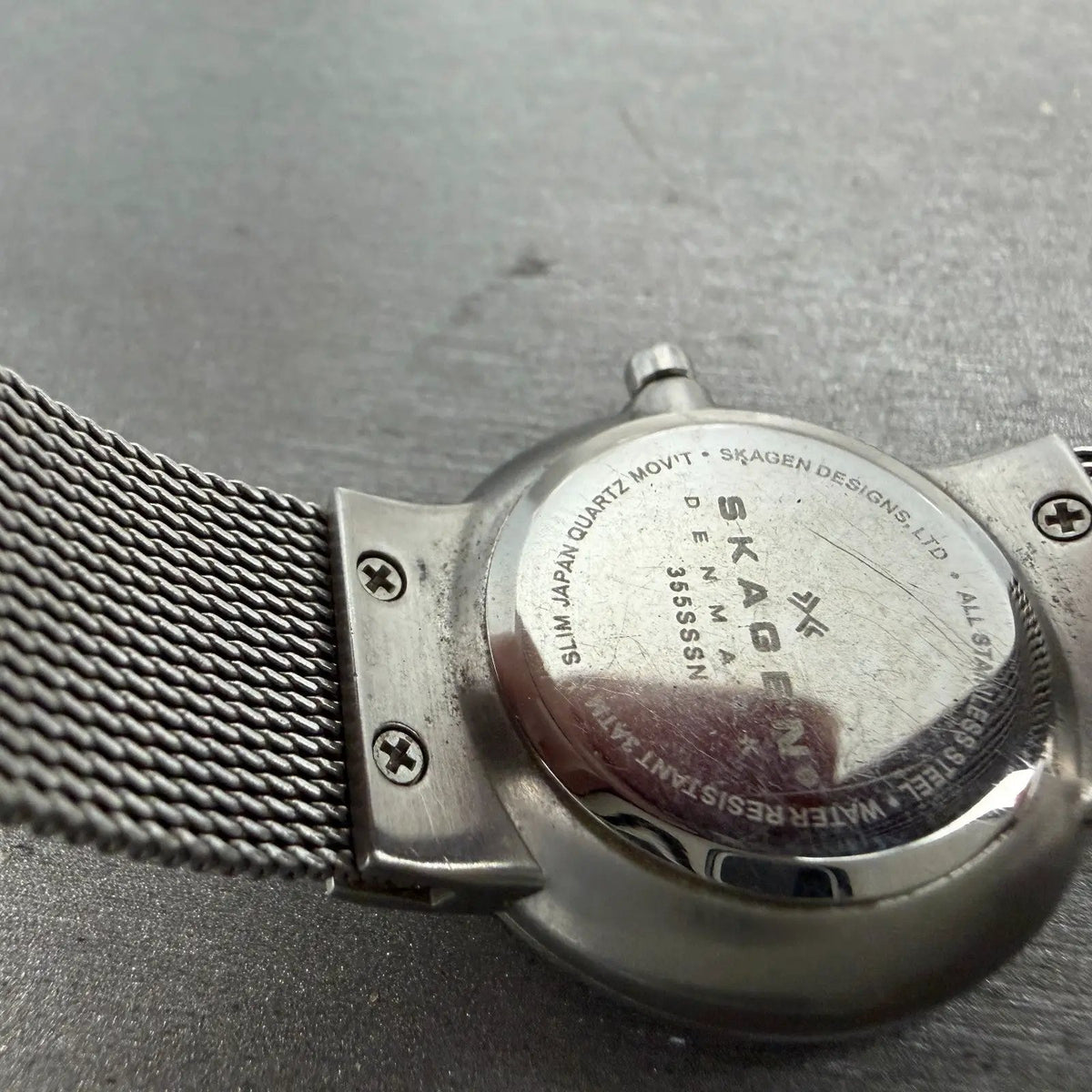 Skagen Watch Women 26mm Blue Dial Silver Tone Date Round 355SSSN New Battery9