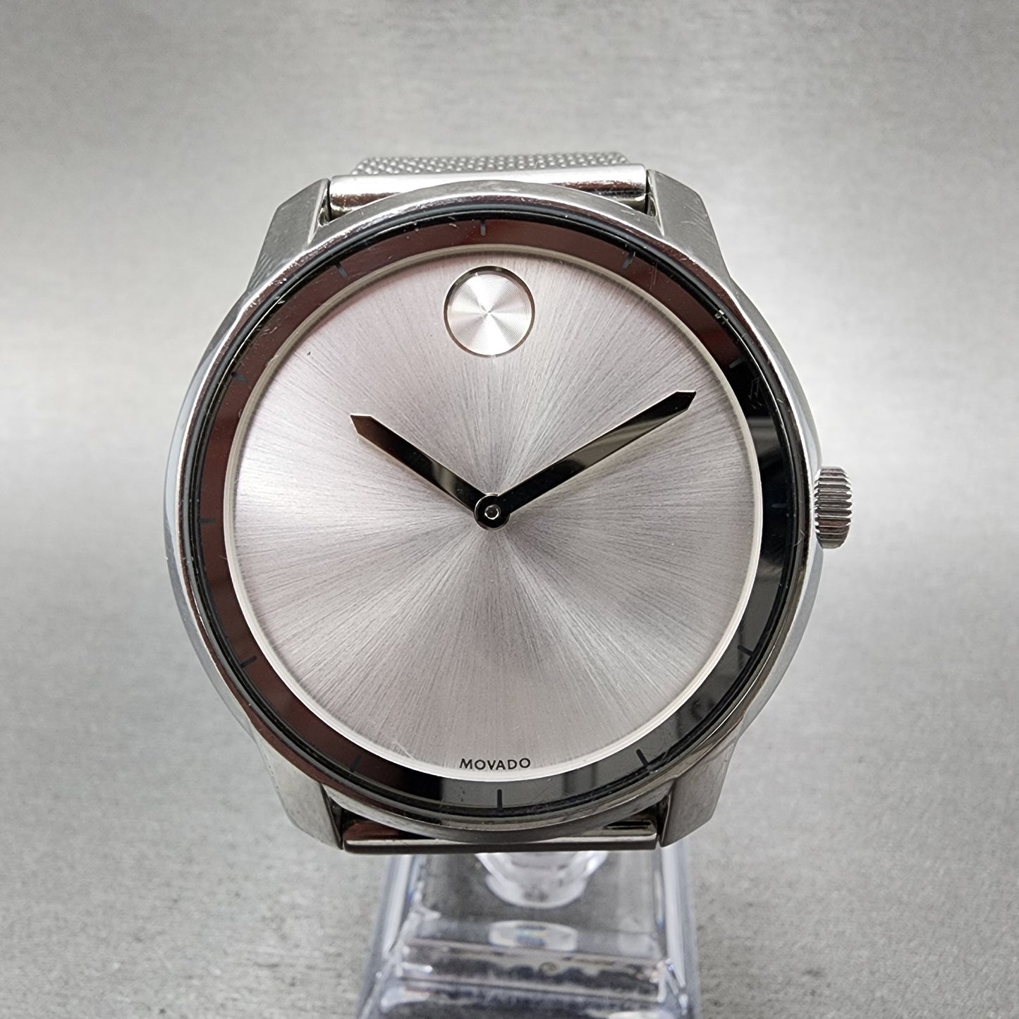 Movado Bold Watch Men 43mm Silver Dial Silver Tone 3600260 New Battery0