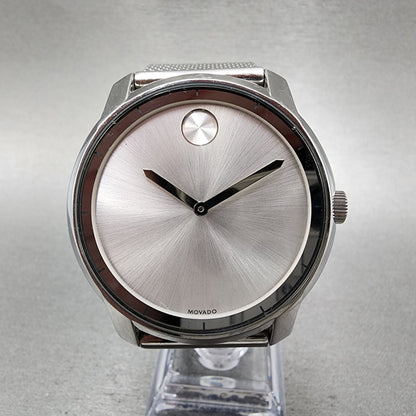 Movado Bold Watch Men 43mm Silver Dial Silver Tone 3600260 New Battery0