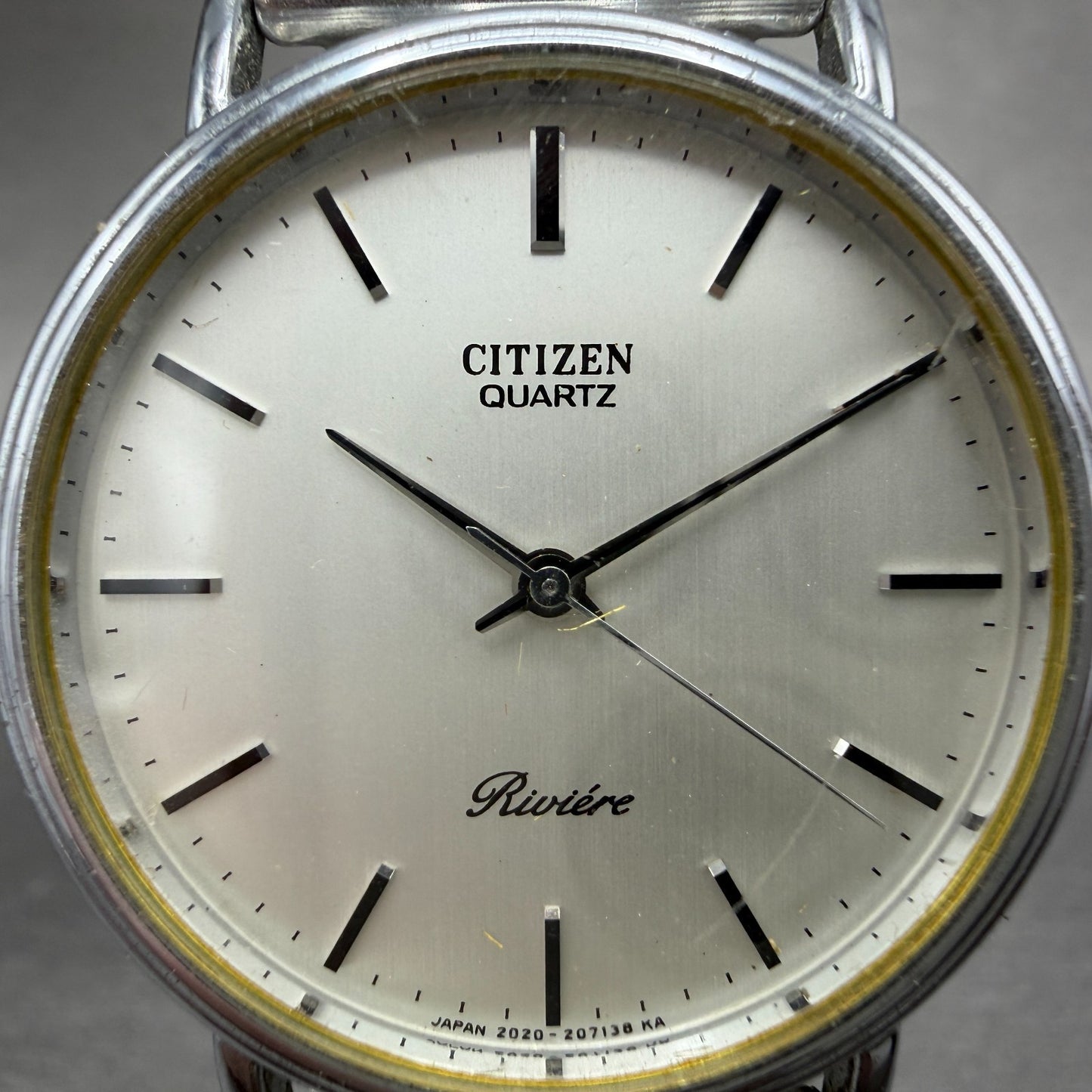 Citizen Riviere Watch Men 34mm Silver Dial Silver Tone 2030-204506 New Battery1