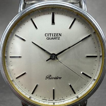 Citizen Riviere Watch Men 34mm Silver Dial Silver Tone 2030-204506 New Battery1