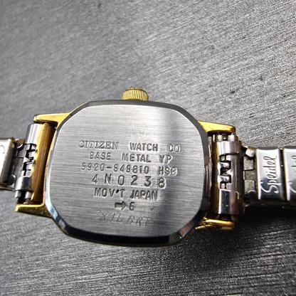 Citizen CQ Watch Women 17mm Black Dial Gold Tone Oval 5920-S48810 New Battery10