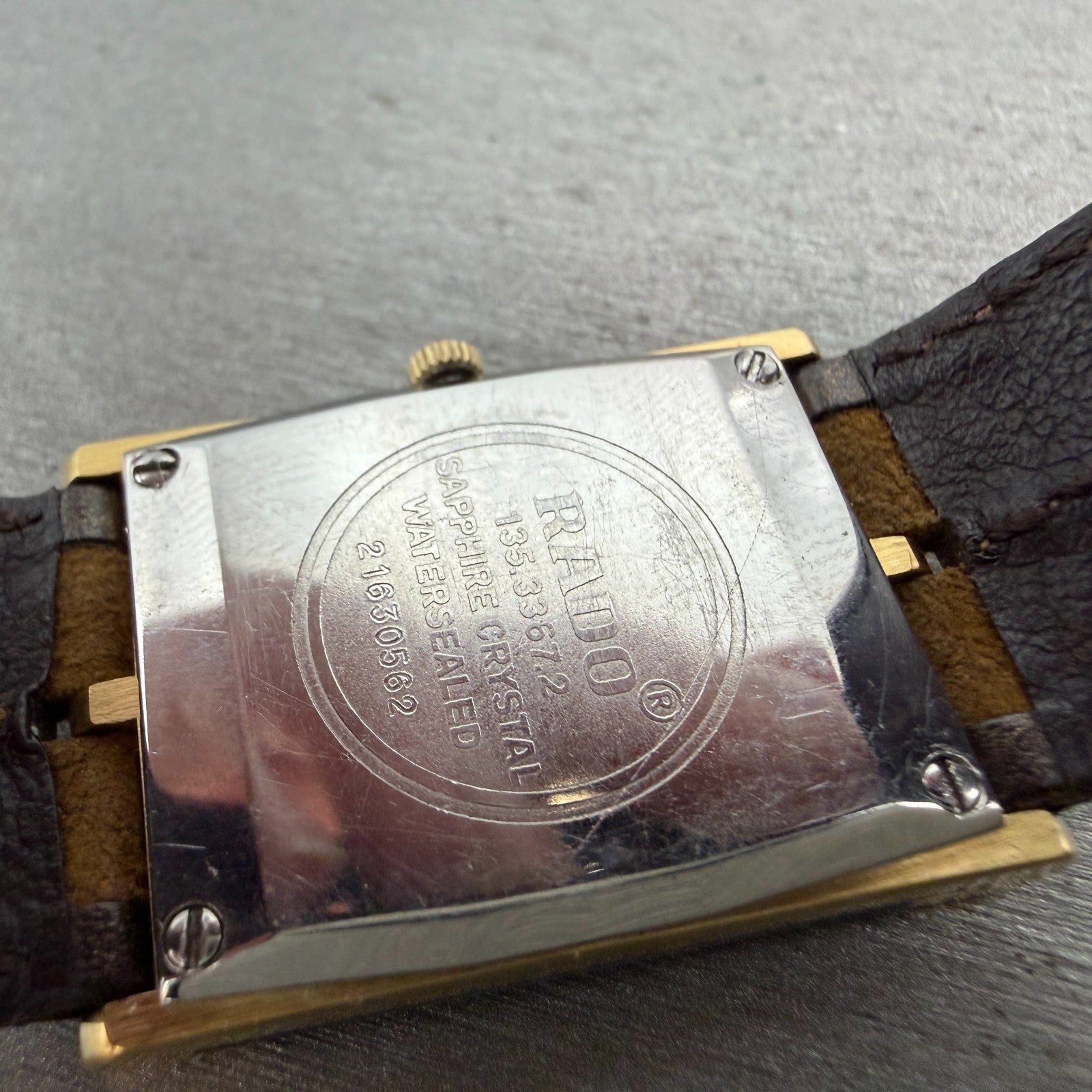 Rado Florence Tank Watch Women 22mm Gold Dial Gold Tone Rectangle New Battery8