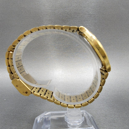 Seiko SX Watch Men 34mm Gold Dial Gold Tone Round V701-6J60 PARTS REPAIR