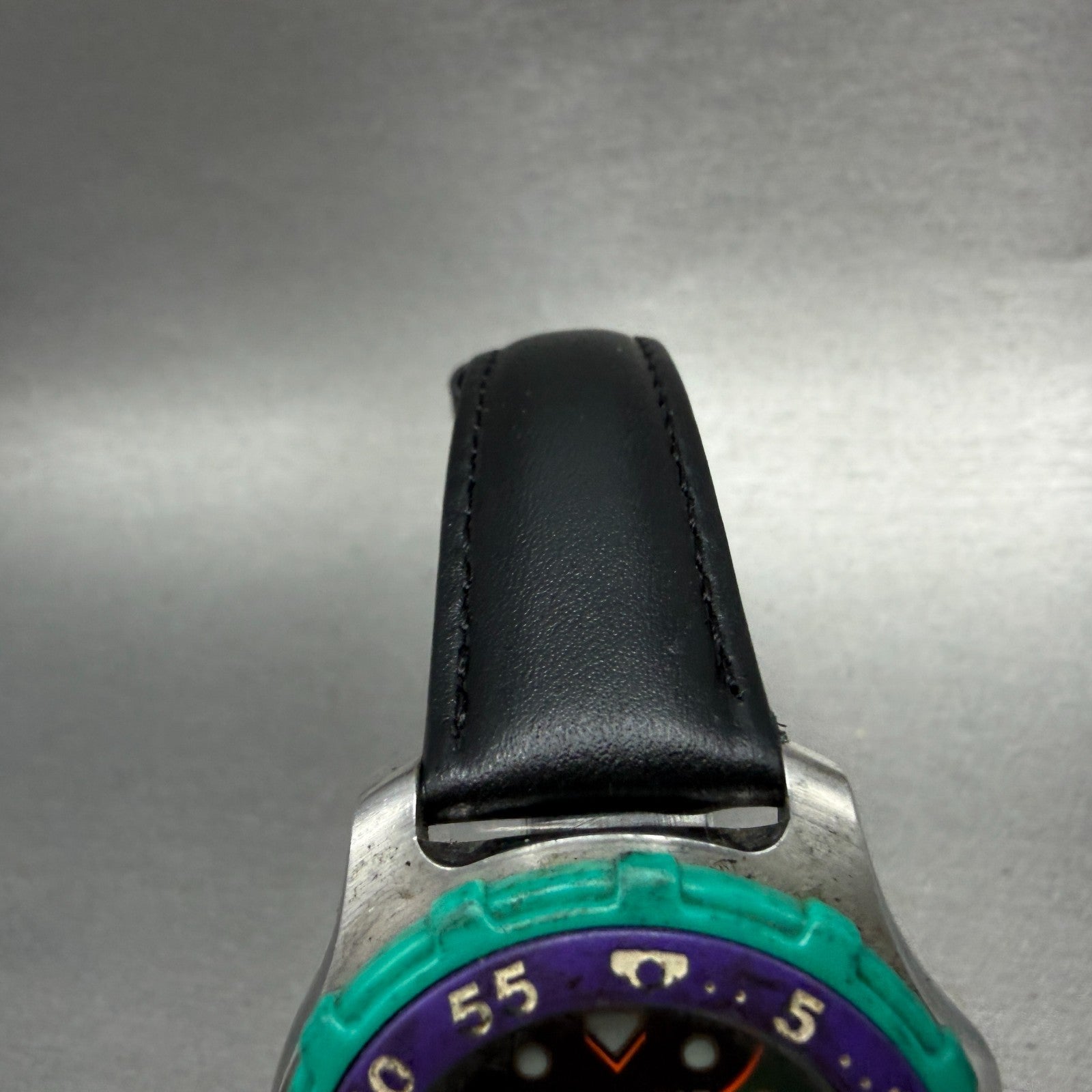 Seiko ALBA Aqua Gear Dive Watch 37mm Black&Green Dial Silver Tone Date New batt4