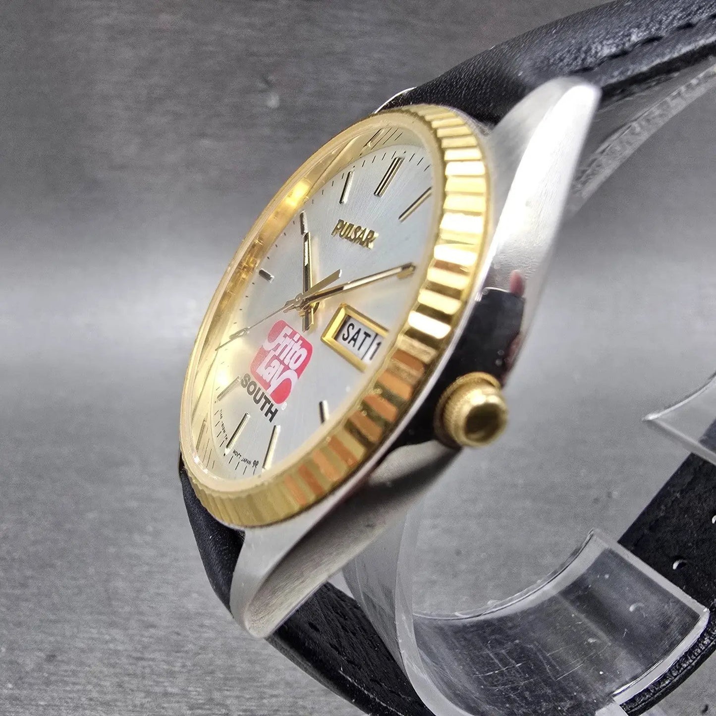 Seiko Pulsar President Watch Men 35mm Silver Dial Two Tone Daydate New Battery2