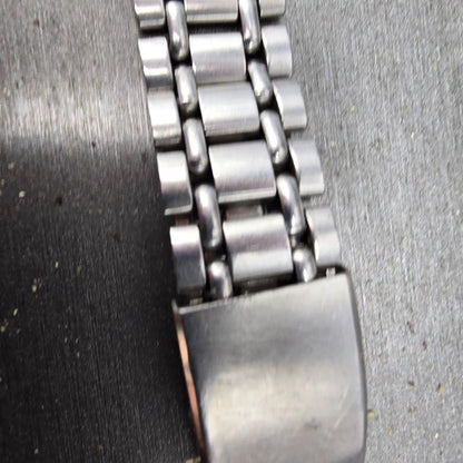 Seiko Bracelet 17mm Stainless Steel Silver Tone Tri Folding Clasp VTG Japan3